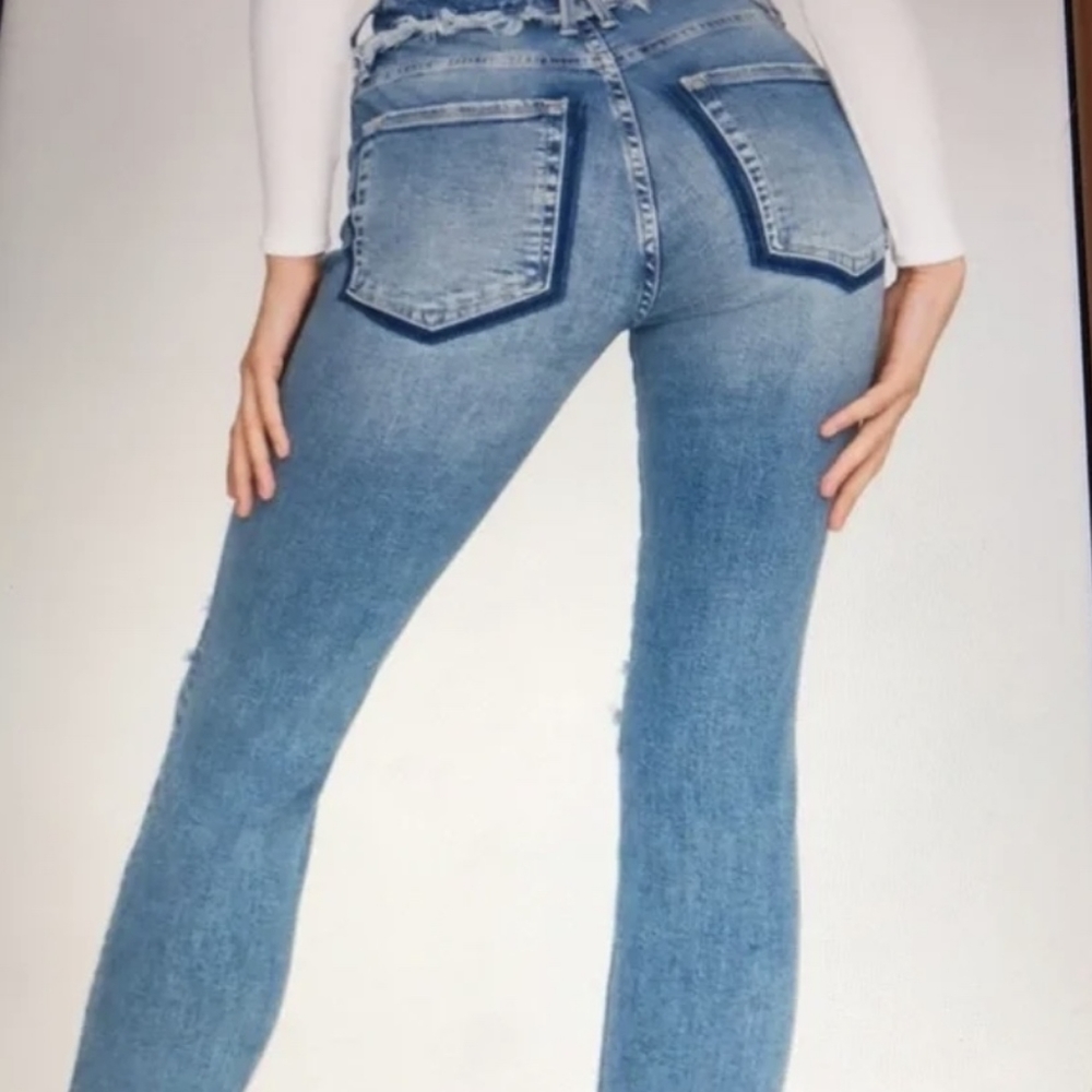 Good American *Good Legs* Frayed Waist  Distressed Skinny Jeans. Size: 2/26. - Picture 7 of 16